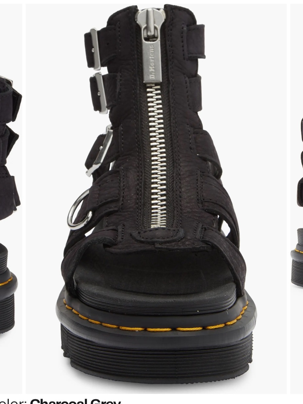 Dr. Martens Black Gladiator Platform Sandals with Buckle Straps - Picture 4 of 15